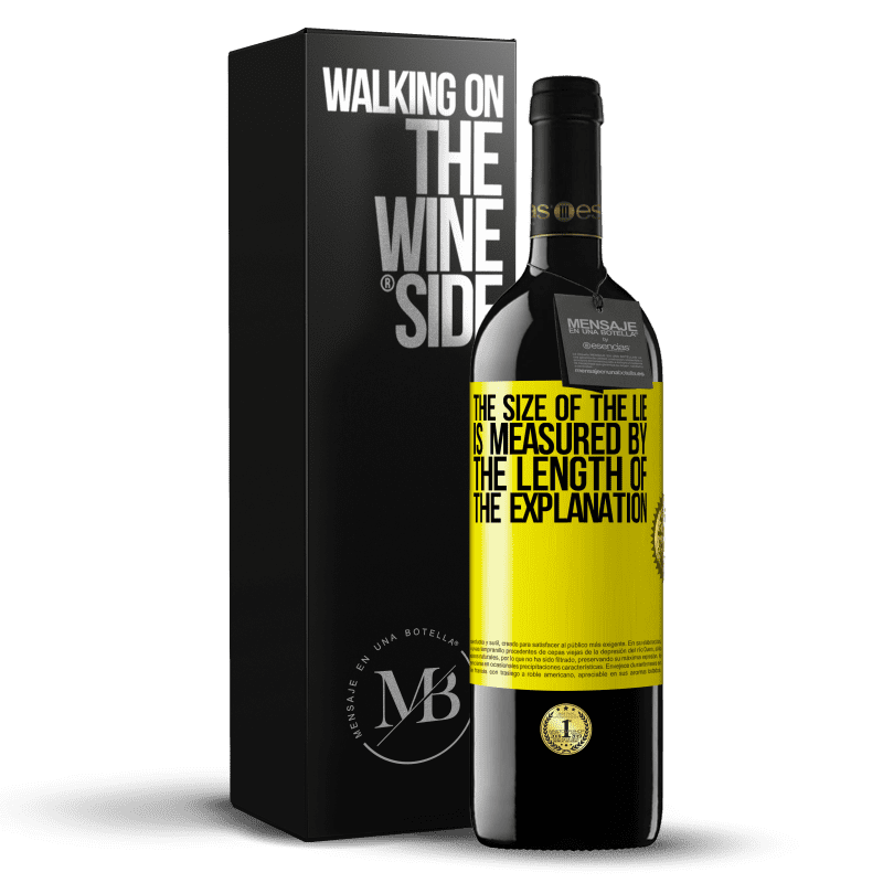39,95 € Free Shipping | Red Wine RED Edition MBE Reserve The size of the lie is measured by the length of the explanation Yellow Label. Customizable label Reserve 12 Months Harvest 2016 Tempranillo