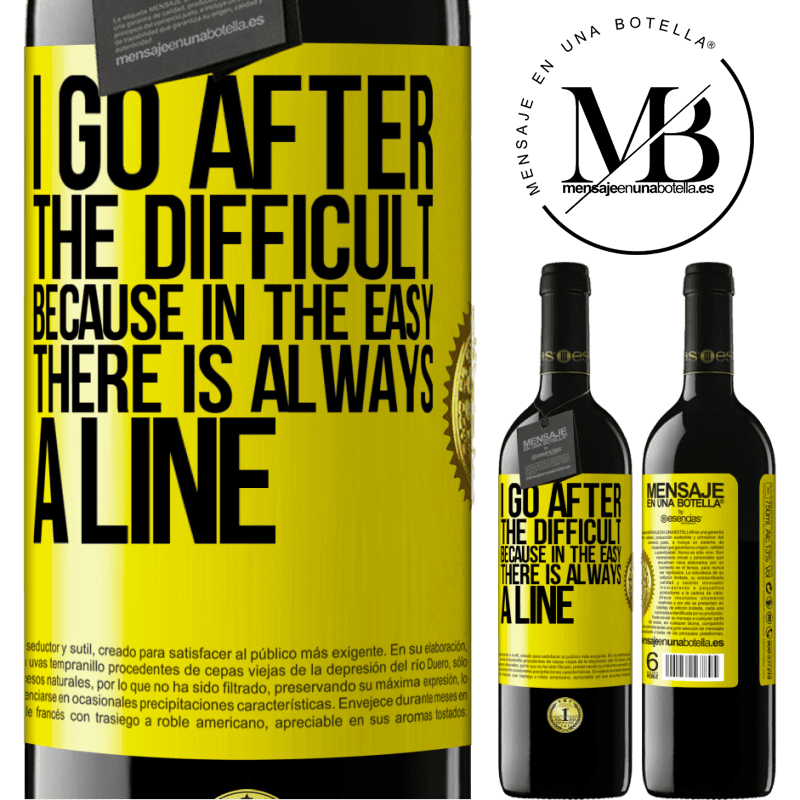 24,95 € Free Shipping | Red Wine RED Edition Crianza 6 Months I go after the difficult, because in the easy there is always a line Yellow Label. Customizable label Aging in oak barrels 6 Months Harvest 2019 Tempranillo