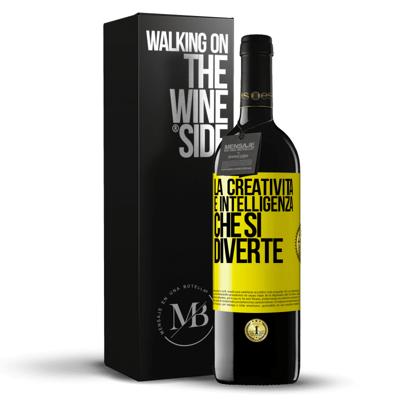 39,95 € Spedizione Gratuita | Vino rosso Edizione RED MBE Riserva La creatività è intelligenza che si diverte Etichetta Gialla. Etichetta personalizzabile Riserva 12 Mesi Raccogliere 2016 Tempranillo
