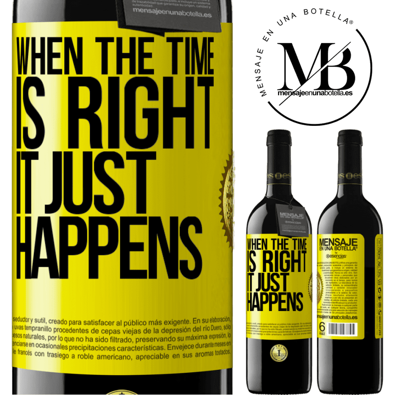 24,95 € Free Shipping | Red Wine RED Edition Crianza 6 Months When the time is right, it just happens Yellow Label. Customizable label Aging in oak barrels 6 Months Harvest 2019 Tempranillo