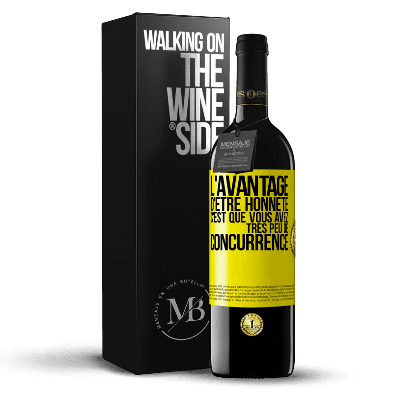 39,95 € Envoi gratuit | Vin rouge Édition RED MBE Réserve L'avantage d'être honnête c'est que vous avez très peu de concurrence Étiquette Jaune. Étiquette personnalisable Réserve 12 Mois Récolte 2016 Tempranillo