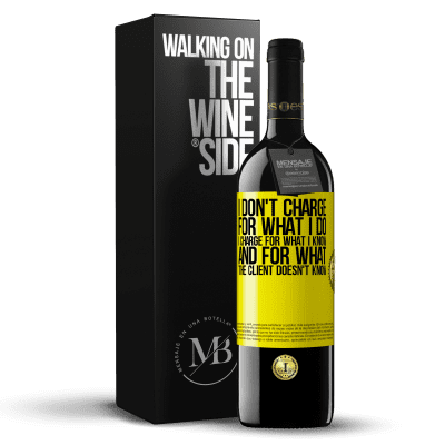 «I don't charge for what I do, I charge for what I know, and for what the client doesn't know» RED Edition MBE Reserve