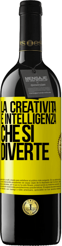 39,95 € Spedizione Gratuita | Vino rosso Edizione RED MBE Riserva La creatività è intelligenza che si diverte Etichetta Gialla. Etichetta personalizzabile Riserva 12 Mesi Raccogliere 2016 Tempranillo
