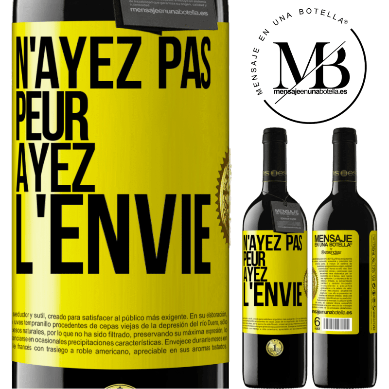 39,95 € Envoi gratuit | Vin rouge Édition RED MBE Réserve N'ayez pas peur, ayez l'envie Étiquette Jaune. Étiquette personnalisable Réserve 12 Mois Récolte 2014 Tempranillo