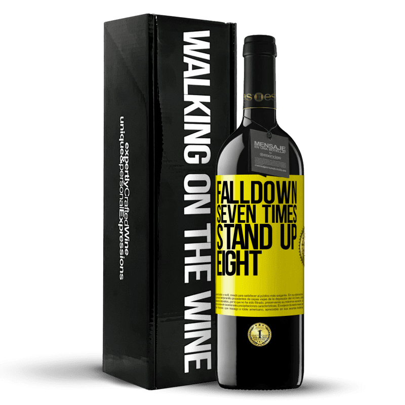 39,95 € Envío gratis | Vino Tinto Edición RED MBE Reserva Falldown seven times. Stand up eight Etiqueta Amarilla. Etiqueta personalizable Reserva 12 Meses Cosecha 2015 Tempranillo