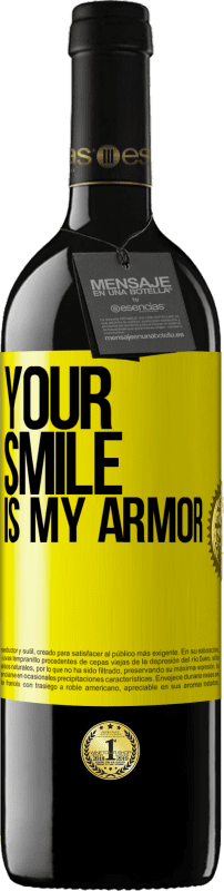 29,95 € | Red Wine RED Edition Crianza 6 Months Your smile is my armor Yellow Label. Customizable label Aging in oak barrels 6 Months Harvest 2020 Tempranillo