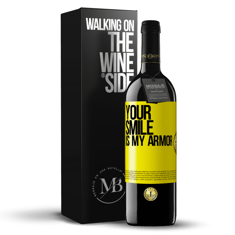 39,95 € Free Shipping | Red Wine RED Edition MBE Reserve Your smile is my armor Yellow Label. Customizable label Reserve 12 Months Harvest 2014 Tempranillo