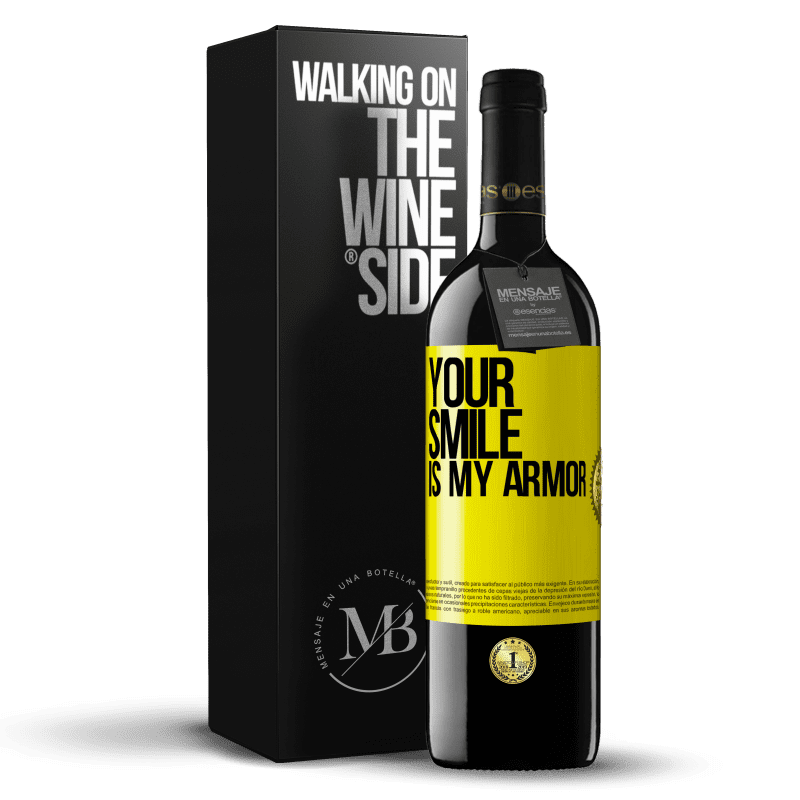 39,95 € Free Shipping | Red Wine RED Edition MBE Reserve Your smile is my armor Yellow Label. Customizable label Reserve 12 Months Harvest 2015 Tempranillo