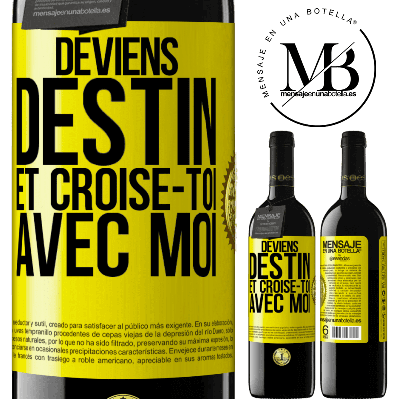 39,95 € Envoi gratuit | Vin rouge Édition RED MBE Réserve Deviens destin et croise-toi avec moi Étiquette Jaune. Étiquette personnalisable Réserve 12 Mois Récolte 2015 Tempranillo