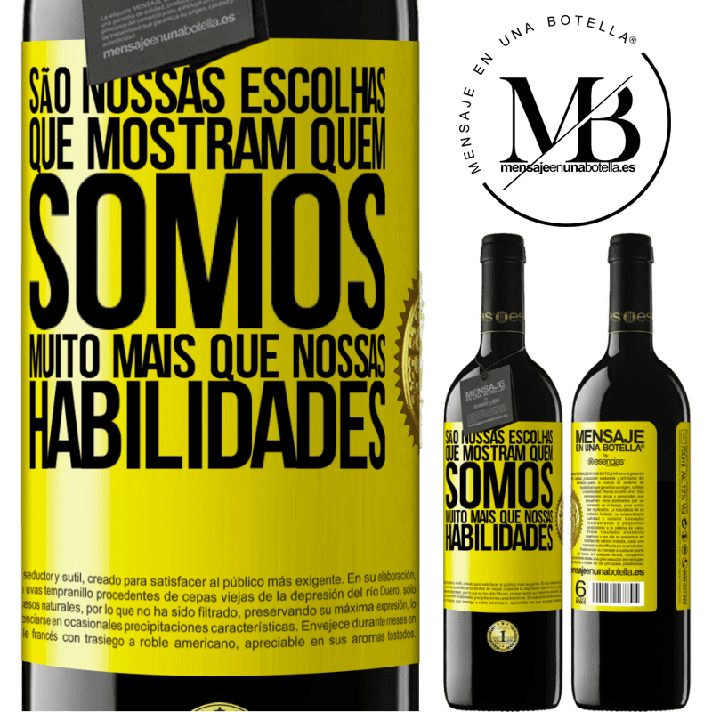 39,95 € Envio grátis | Vinho tinto Edição RED MBE Reserva São nossas escolhas que mostram quem somos, muito mais que nossas habilidades Etiqueta Amarela. Etiqueta personalizável Reserva 12 Meses Colheita 2014 Tempranillo