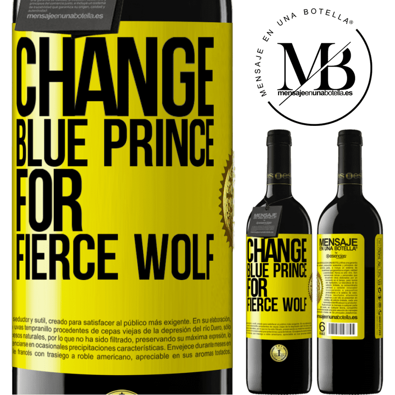 39,95 € Free Shipping | Red Wine RED Edition MBE Reserve Change blue prince for fierce wolf Yellow Label. Customizable label Reserve 12 Months Harvest 2016 Tempranillo