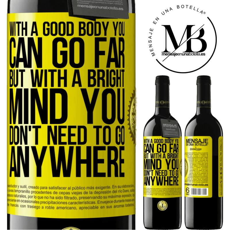 24,95 € Free Shipping | Red Wine RED Edition Crianza 6 Months With a good body you can go far, but with a bright mind you don't need to go anywhere Yellow Label. Customizable label Aging in oak barrels 6 Months Harvest 2019 Tempranillo