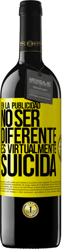 Envío gratis | Vino Tinto Edición RED MBE Reserva En la publicidad, no ser diferente es virtualmente suicida Etiqueta Amarilla. Etiqueta personalizable Reserva 12 Meses Cosecha 2014 Tempranillo