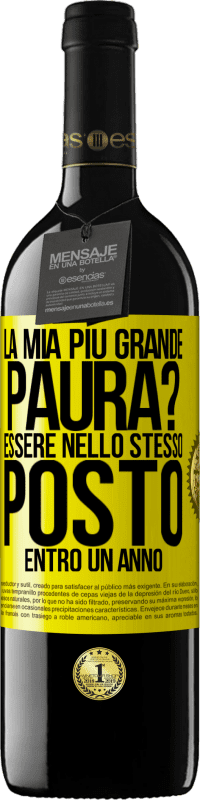 «la mia più grande paura? Essere nello stesso posto entro un anno» Edizione RED MBE Riserva