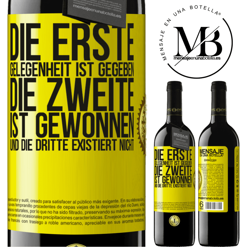 39,95 € Kostenloser Versand | Rotwein RED Ausgabe MBE Reserve Die erste Gelegenheit wird einem gegeben, die Zweite wird gewonnen und die Dritte existiert nicht Gelbes Etikett. Anpassbares Etikett Reserve 12 Monate Ernte 2016 Tempranillo
