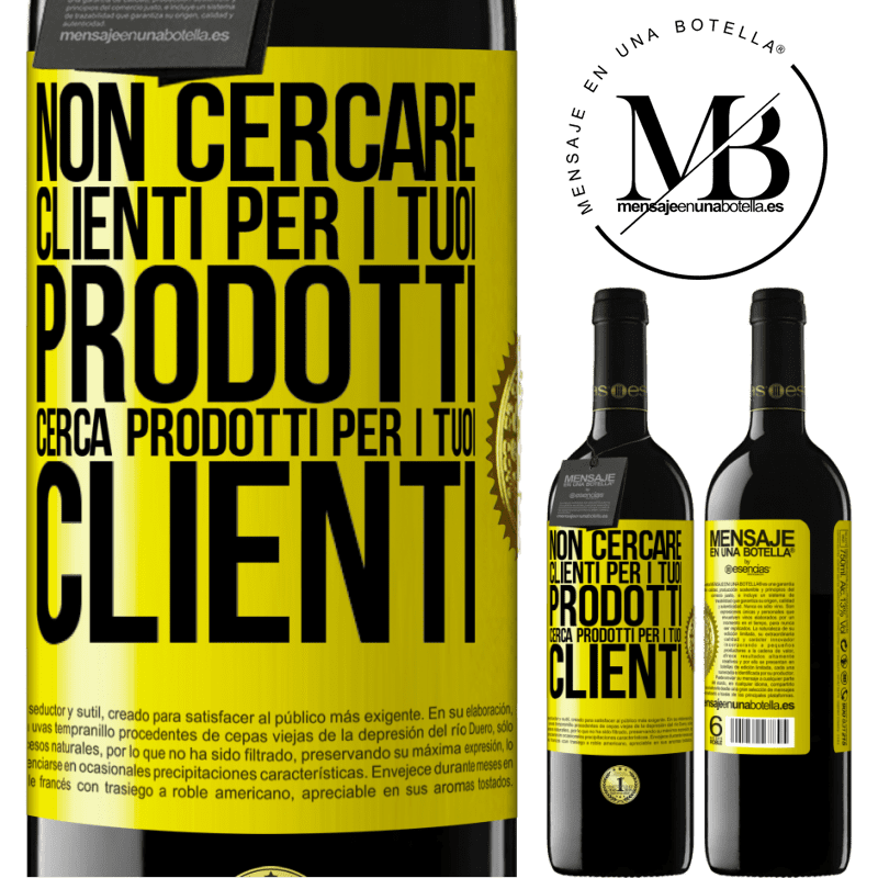 39,95 € Spedizione Gratuita | Vino rosso Edizione RED MBE Riserva Non cercare clienti per i tuoi prodotti, cerca prodotti per i tuoi clienti Etichetta Gialla. Etichetta personalizzabile Riserva 12 Mesi Raccogliere 2016 Tempranillo