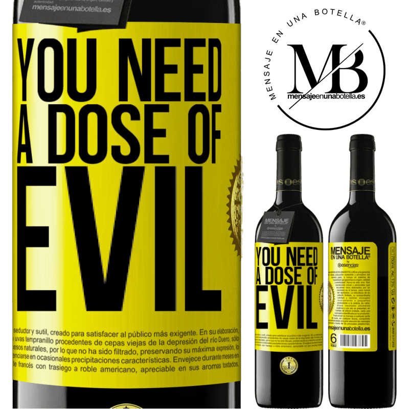 24,95 € Free Shipping | Red Wine RED Edition Crianza 6 Months You need a dose of evil Yellow Label. Customizable label Aging in oak barrels 6 Months Harvest 2019 Tempranillo