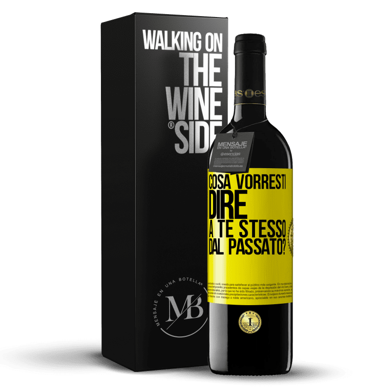 39,95 € Spedizione Gratuita | Vino rosso Edizione RED MBE Riserva cosa vorresti dire a te stesso dal passato? Etichetta Gialla. Etichetta personalizzabile Riserva 12 Mesi Raccogliere 2016 Tempranillo