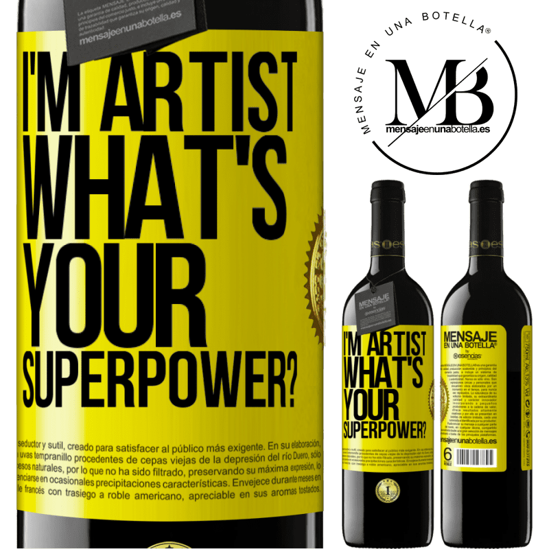 24,95 € Free Shipping | Red Wine RED Edition Crianza 6 Months I'm artist. What's your superpower? Yellow Label. Customizable label Aging in oak barrels 6 Months Harvest 2019 Tempranillo