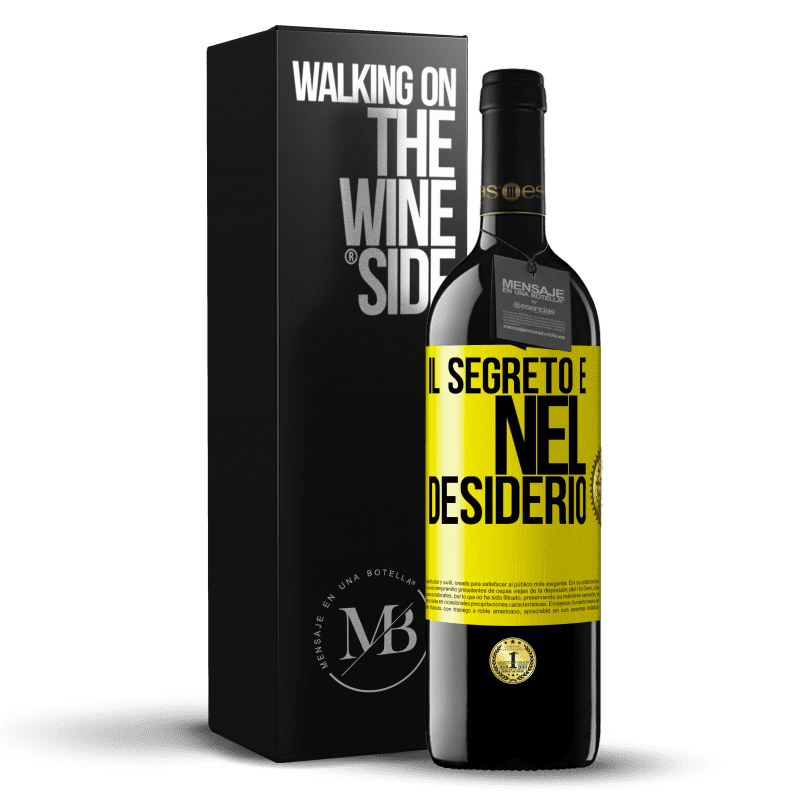 39,95 € Spedizione Gratuita | Vino rosso Edizione RED MBE Riserva Il segreto è nel desiderio Etichetta Gialla. Etichetta personalizzabile Riserva 12 Mesi Raccogliere 2015 Tempranillo