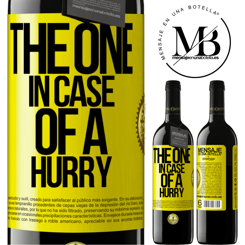 24,95 € Free Shipping | Red Wine RED Edition Crianza 6 Months The one in case of a hurry Yellow Label. Customizable label Aging in oak barrels 6 Months Harvest 2019 Tempranillo