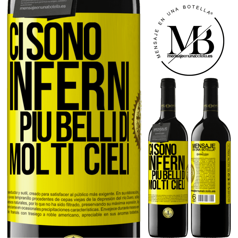 39,95 € Spedizione Gratuita | Vino rosso Edizione RED MBE Riserva Ci sono inferni più belli di molti cieli Etichetta Gialla. Etichetta personalizzabile Riserva 12 Mesi Raccogliere 2014 Tempranillo