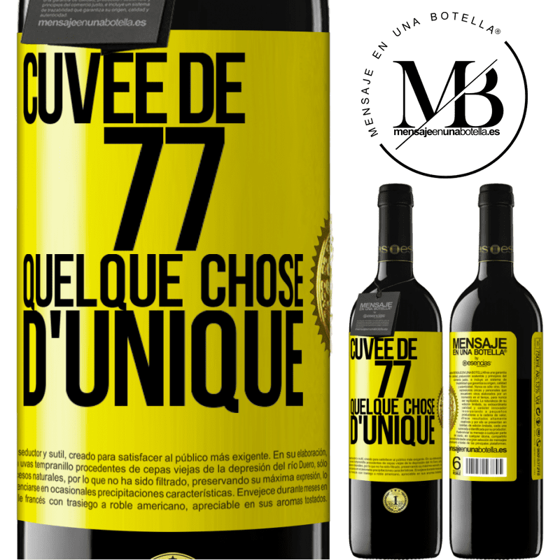 39,95 € Envoi gratuit | Vin rouge Édition RED MBE Réserve Cuvée de 77, quelque chose d'unique Étiquette Jaune. Étiquette personnalisable Réserve 12 Mois Récolte 2015 Tempranillo