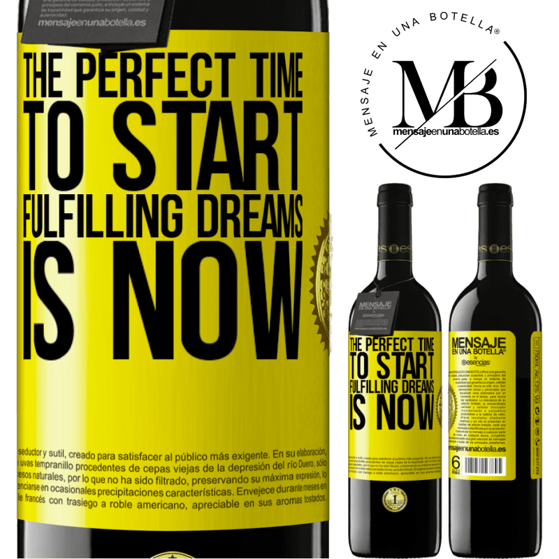 24,95 € Free Shipping | Red Wine RED Edition Crianza 6 Months The perfect time to start fulfilling dreams is now Yellow Label. Customizable label Aging in oak barrels 6 Months Harvest 2019 Tempranillo