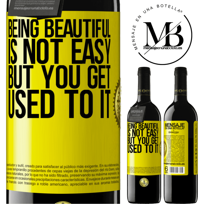 24,95 € Free Shipping | Red Wine RED Edition Crianza 6 Months Being beautiful is not easy, but you get used to it Yellow Label. Customizable label Aging in oak barrels 6 Months Harvest 2019 Tempranillo