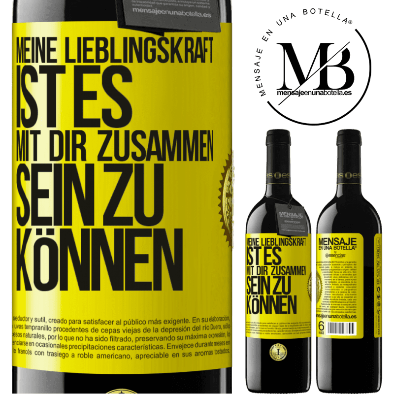 39,95 € Kostenloser Versand | Rotwein RED Ausgabe MBE Reserve Meine Lieblingskraft ist es, mit dir zusammen sein zu können Gelbes Etikett. Anpassbares Etikett Reserve 12 Monate Ernte 2016 Tempranillo