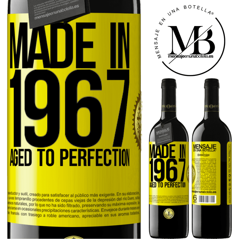 39,95 € Free Shipping | Red Wine RED Edition MBE Reserve Made in 1967. Aged to perfection Yellow Label. Customizable label Reserve 12 Months Harvest 2015 Tempranillo