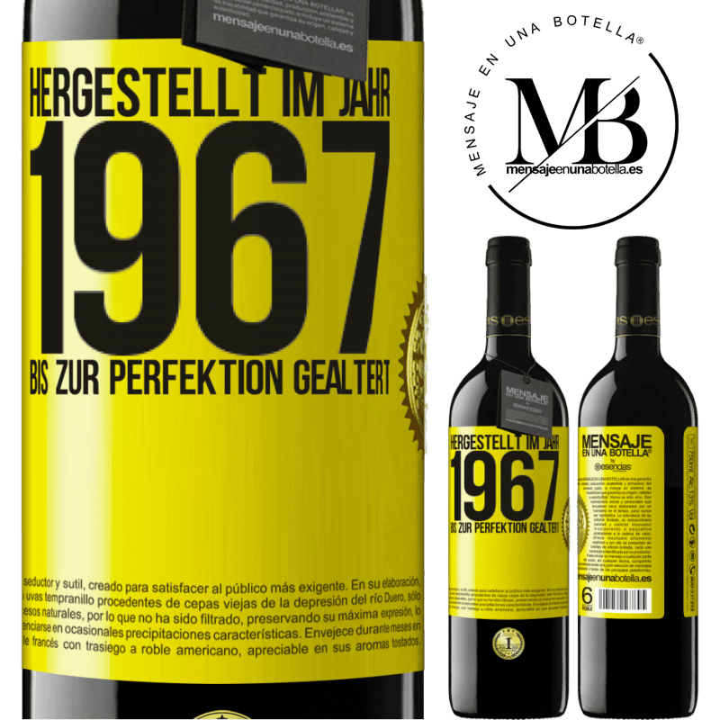 39,95 € Kostenloser Versand | Rotwein RED Ausgabe MBE Reserve Hergestellt im Jahr 1967. Bis zur Perfektion gealtert Gelbes Etikett. Anpassbares Etikett Reserve 12 Monate Ernte 2015 Tempranillo