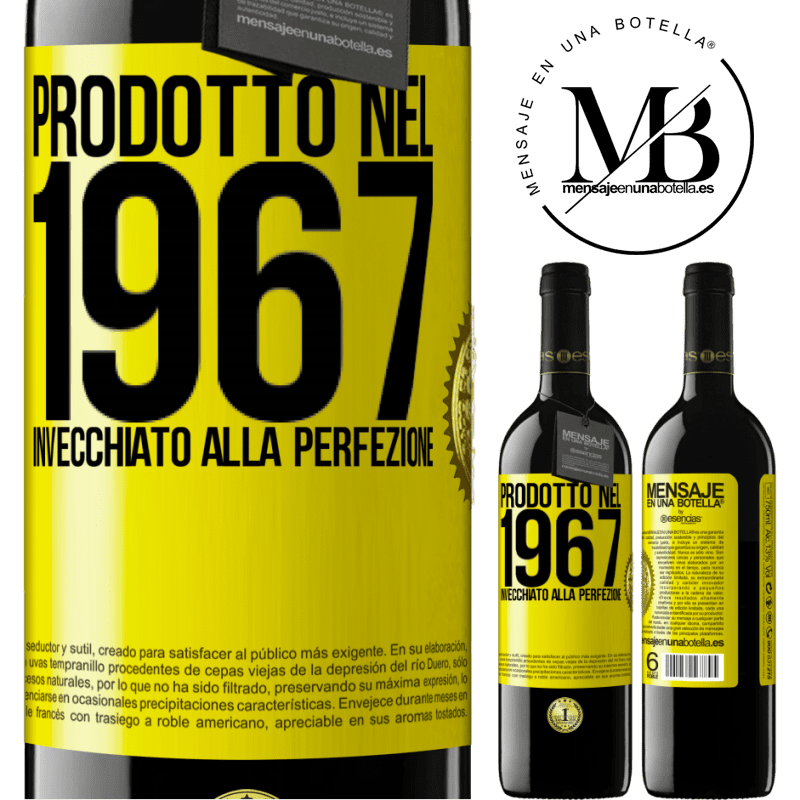 39,95 € Spedizione Gratuita | Vino rosso Edizione RED MBE Riserva Prodotto nel 1967. Invecchiato alla perfezione Etichetta Gialla. Etichetta personalizzabile Riserva 12 Mesi Raccogliere 2015 Tempranillo