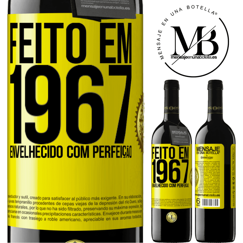39,95 € Envio grátis | Vinho tinto Edição RED MBE Reserva Feito em 1967. Envelhecido com perfeição Etiqueta Amarela. Etiqueta personalizável Reserva 12 Meses Colheita 2015 Tempranillo