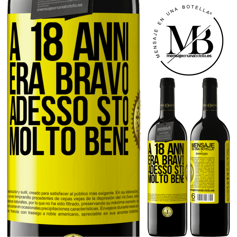 39,95 € Spedizione Gratuita | Vino rosso Edizione RED MBE Riserva A 18 anni era bravo. Adesso sto molto bene Etichetta Gialla. Etichetta personalizzabile Riserva 12 Mesi Raccogliere 2015 Tempranillo