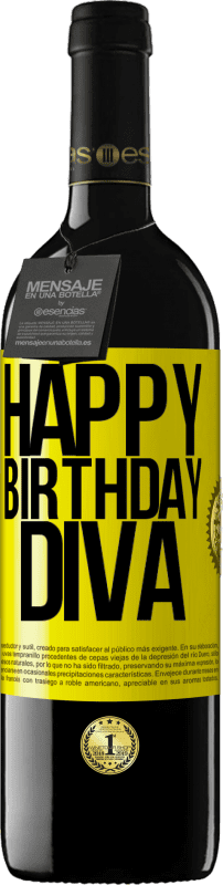 39,95 € | Red Wine RED Edition MBE Reserve Happy birthday Diva Yellow Label. Customizable label Reserve 12 Months Harvest 2016 Tempranillo