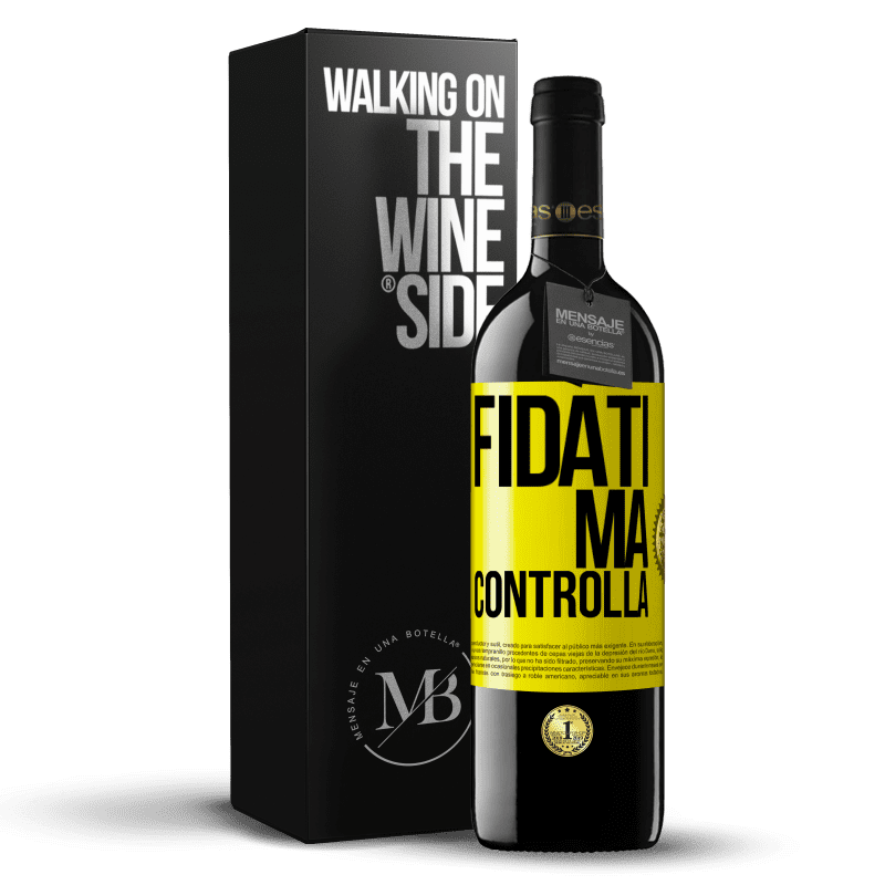 39,95 € Spedizione Gratuita | Vino rosso Edizione RED MBE Riserva Fidati, ma controlla Etichetta Gialla. Etichetta personalizzabile Riserva 12 Mesi Raccogliere 2014 Tempranillo