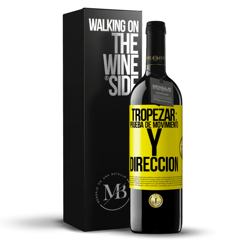 39,95 € Envío gratis | Vino Tinto Edición RED MBE Reserva Tropezar: prueba de movimiento y dirección Etiqueta Amarilla. Etiqueta personalizable Reserva 12 Meses Cosecha 2014 Tempranillo