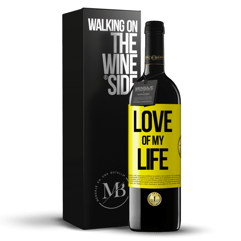39,95 € Free Shipping | Red Wine RED Edition MBE Reserve Love of my life Yellow Label. Customizable label Reserve 12 Months Harvest 2014 Tempranillo