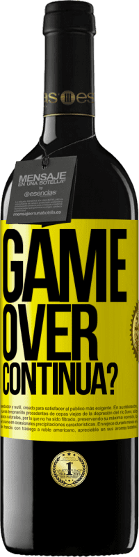 39,95 € Spedizione Gratuita | Vino rosso Edizione RED MBE Riserva GAME OVER. Continua? Etichetta Gialla. Etichetta personalizzabile Riserva 12 Mesi Raccogliere 2016 Tempranillo