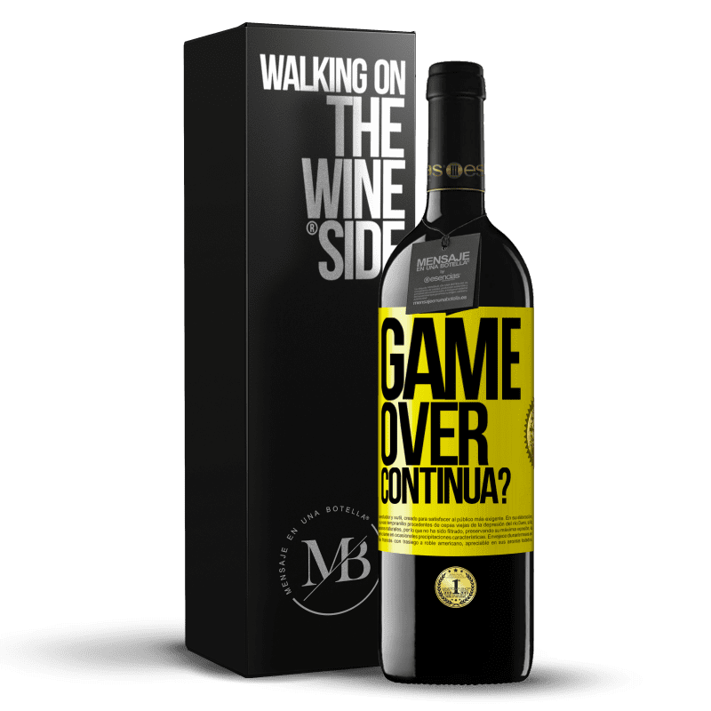 39,95 € Spedizione Gratuita | Vino rosso Edizione RED MBE Riserva GAME OVER. Continua? Etichetta Gialla. Etichetta personalizzabile Riserva 12 Mesi Raccogliere 2014 Tempranillo