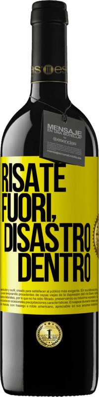 39,95 € Spedizione Gratuita | Vino rosso Edizione RED MBE Riserva Risate fuori, disastro dentro Etichetta Gialla. Etichetta personalizzabile Riserva 12 Mesi Raccogliere 2016 Tempranillo