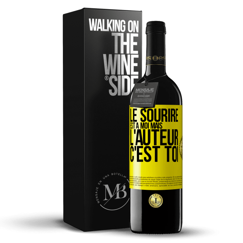 39,95 € Envoi gratuit | Vin rouge Édition RED MBE Réserve Le sourire est à moi, mais l'auteur c'est toi Étiquette Jaune. Étiquette personnalisable Réserve 12 Mois Récolte 2014 Tempranillo