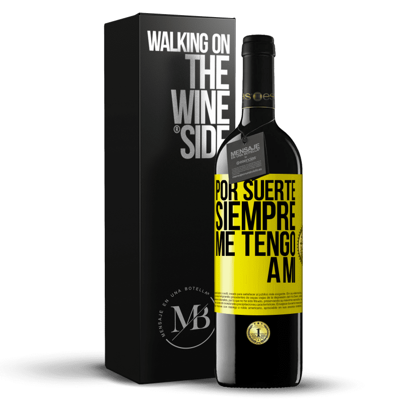 39,95 € Envío gratis | Vino Tinto Edición RED MBE Reserva Por suerte siempre me tengo a mí Etiqueta Amarilla. Etiqueta personalizable Reserva 12 Meses Cosecha 2014 Tempranillo