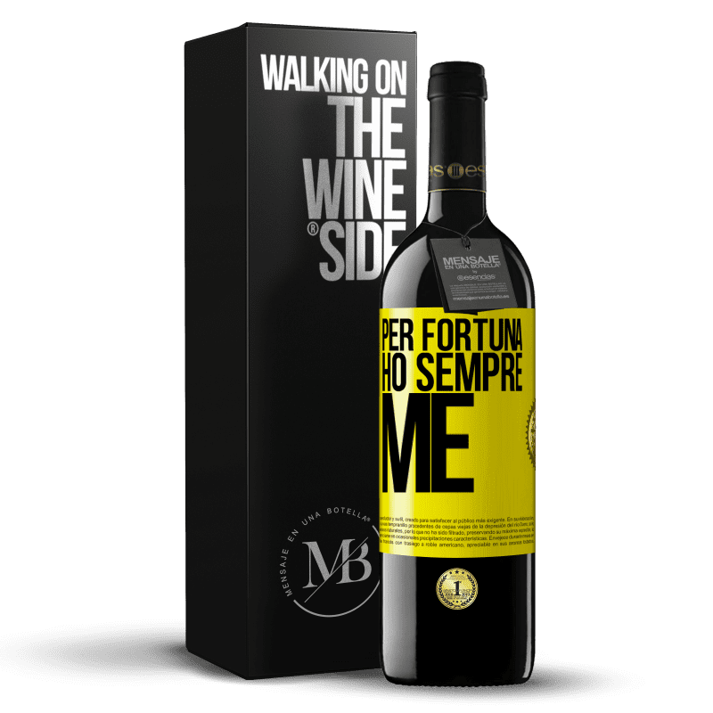 39,95 € Spedizione Gratuita | Vino rosso Edizione RED MBE Riserva Per fortuna ho sempre me Etichetta Gialla. Etichetta personalizzabile Riserva 12 Mesi Raccogliere 2014 Tempranillo