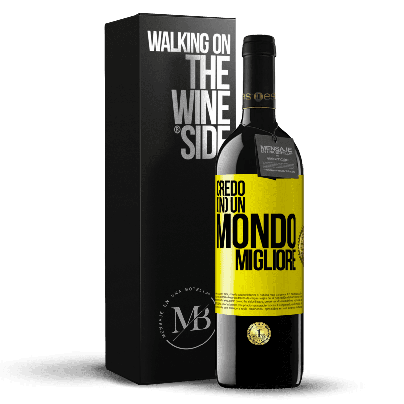 39,95 € Spedizione Gratuita | Vino rosso Edizione RED MBE Riserva Credo (IN) un mondo migliore Etichetta Gialla. Etichetta personalizzabile Riserva 12 Mesi Raccogliere 2014 Tempranillo