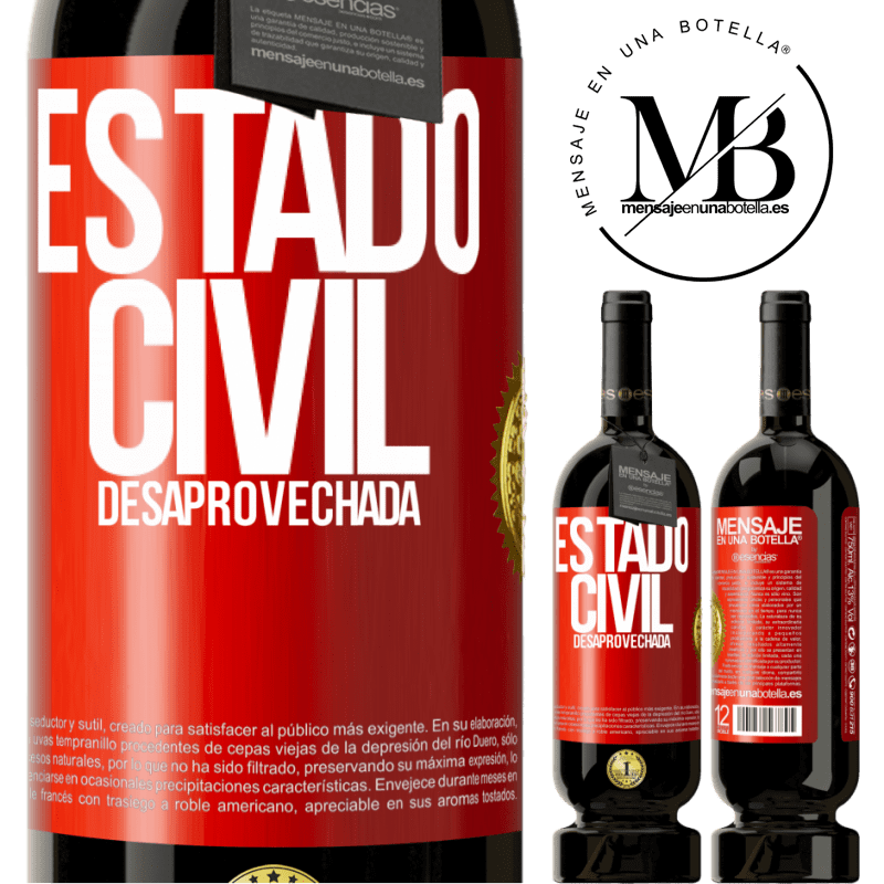 49,95 € Envío gratis | Vino Tinto Edición Premium MBS® Reserva Estado civil: desaprovechada Etiqueta Roja. Etiqueta personalizable Reserva 12 Meses Cosecha 2014 Tempranillo