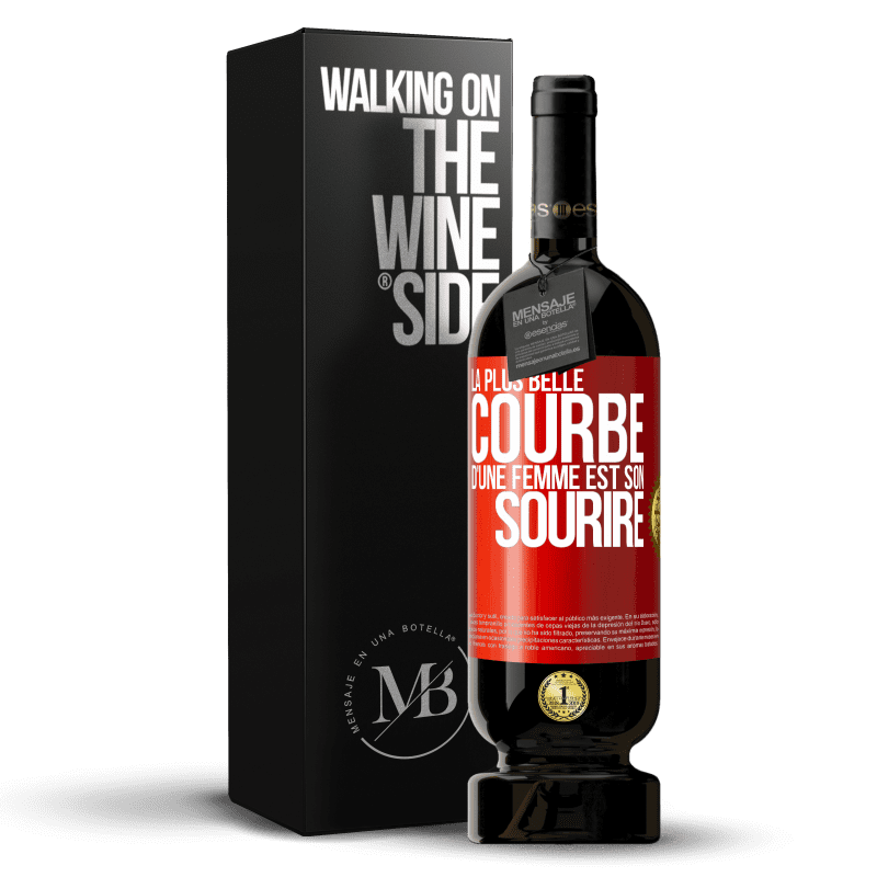 49,95 € Envoi gratuit | Vin rouge Édition Premium MBS® Réserve La plus belle courbe d'une femme est son sourire Étiquette Rouge. Étiquette personnalisable Réserve 12 Mois Récolte 2015 Tempranillo