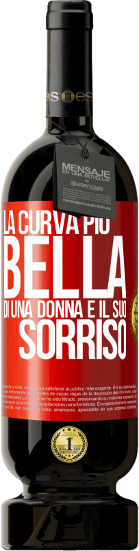 49,95 € Spedizione Gratuita | Vino rosso Edizione Premium MBS® Riserva La curva più bella di una donna è il suo sorriso Etichetta Rossa. Etichetta personalizzabile Riserva 12 Mesi Raccogliere 2016 Tempranillo