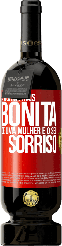 49,95 € Envio grátis | Vinho tinto Edição Premium MBS® Reserva A curva mais bonita de uma mulher é o seu sorriso Etiqueta Vermelha. Etiqueta personalizável Reserva 12 Meses Colheita 2016 Tempranillo